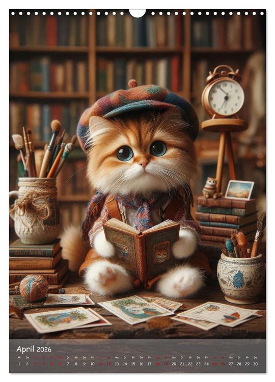 Produktbild: Katzen im Boho-Look - Ein Jahr voller Vielfalt und Charme mit niedlichen Samtpfoten (Wandkalender 2026 DIN A3 hoch), CALVENDO Monatskalender