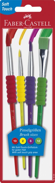 Produktbild: Faber-Castell Pinsel 4er Set mit Softgriffst&uuml;ck BK
