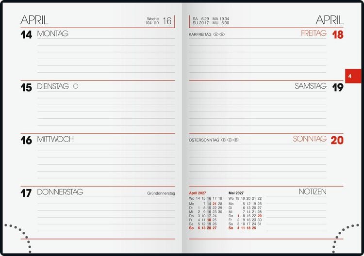 Produktbild: BRUNNEN 1073115027 Taschenkalender Mod. 731 2027 "Sunbeds" A6, Papier