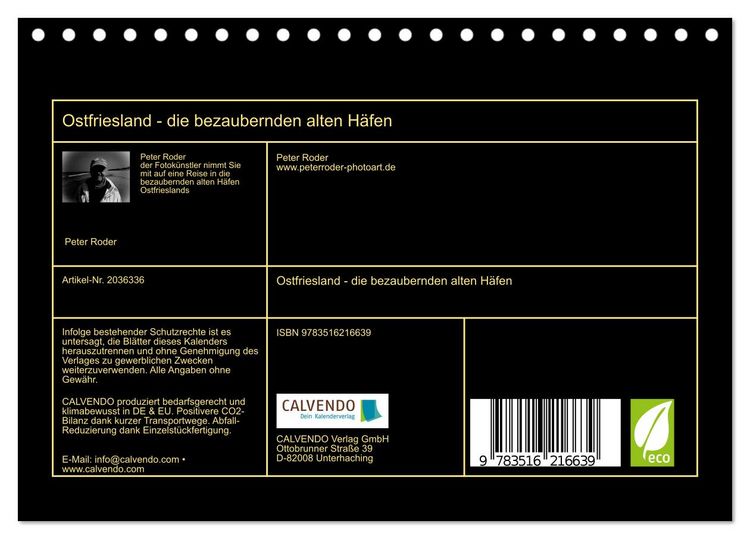 Produktbild: Ostfriesland - die bezaubernden alten H&auml;fen (Tischkalender 2026 DIN A5 quer), CALVENDO Monatskalender