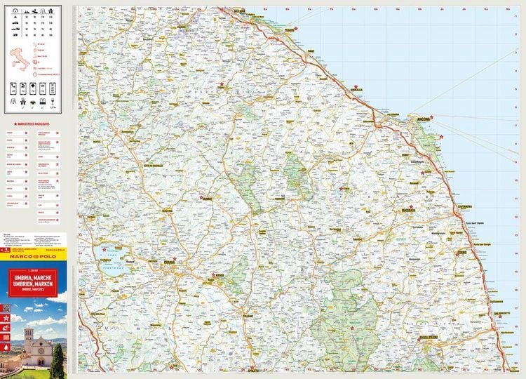 Produktbild: MARCO POLO Reisekarte Italien 08 Umbrien, Marken 1:200.000