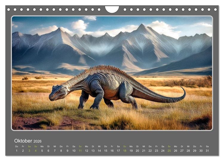 Produktbild: Riesenechsen der Urzeit (Wandkalender 2026 DIN A4 quer), CALVENDO Monatskalender