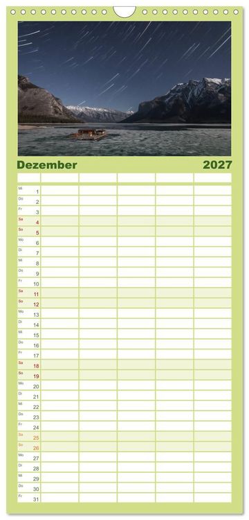 Produktbild: Familienplaner 2027 - Wunder Natur II mit 5 Spalten (Wandkalender, 21 x 45 cm) CALVENDO