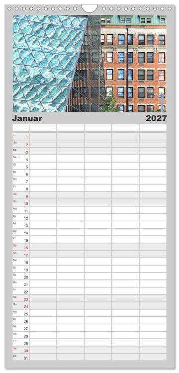 Produktbild: Familienplaner 2027 - NEW YORK visions mit 5 Spalten (Wandkalender, 21 x 45 cm) CALVENDO
