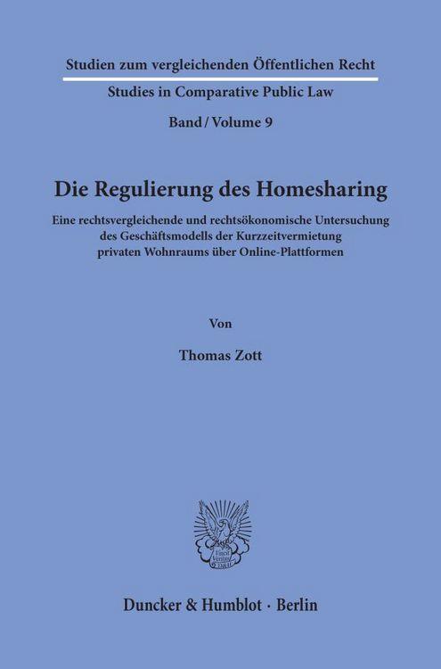 Produktbild: Die Regulierung des Homesharing.