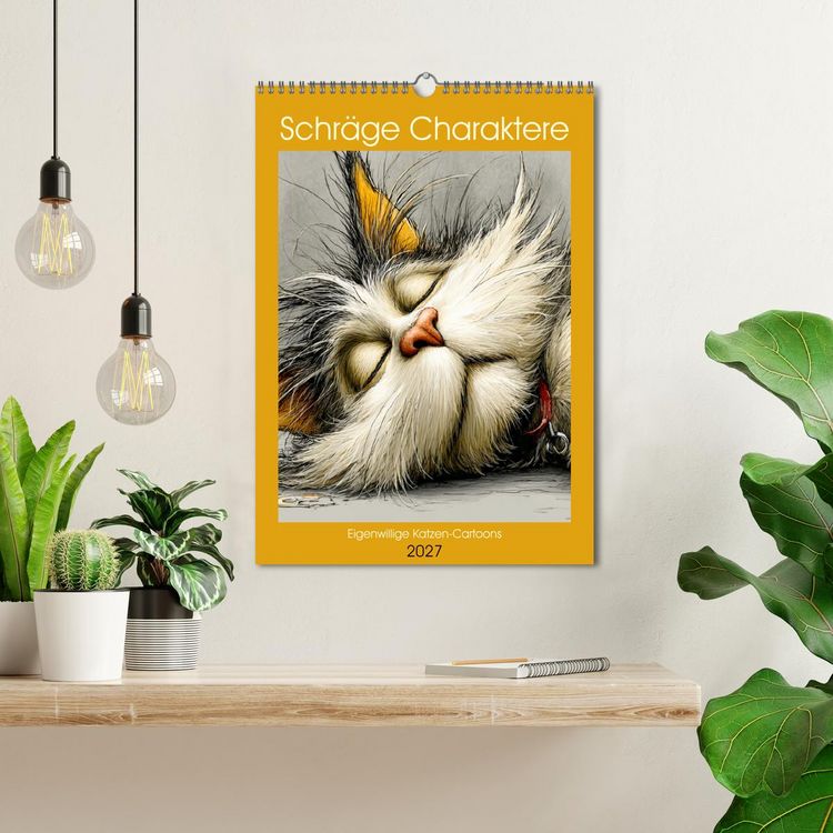 Produktbild: Schr&auml;ge Charaktere. Eigenwillige Katzen-Cartoons (Wandkalender 2027 DIN A3 hoch), CALVENDO Monatskalender