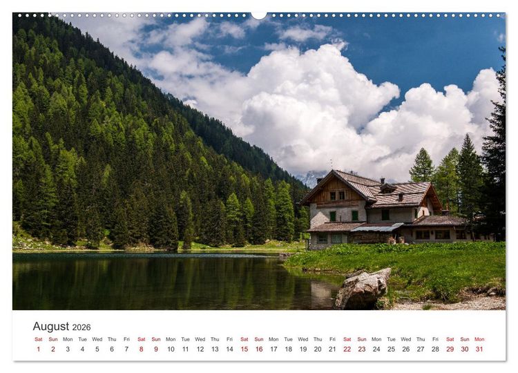 Produktbild: Alpine lakes on the Dolomites (High Quality Premium Wall Calendar 2026 DIN A2 landscape),CALVENDO 12 Month Wall Calendar