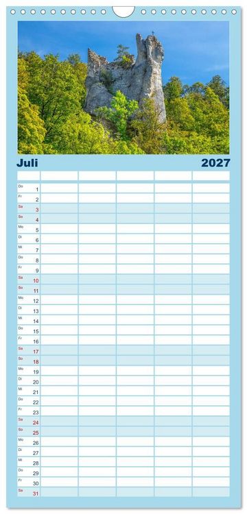 Produktbild: Familienplaner 2027 - Romantische Ruinen mit 5 Spalten (Wandkalender, 21 x 45 cm) CALVENDO