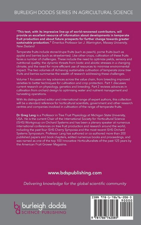 Produktbild: Achieving sustainable cultivation of temperate zone tree fruits and berries Volume 1