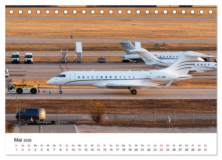 Produktbild: Die Welt der Privatjets (Tischkalender 2026 DIN A5 quer), CALVENDO Monatskalender