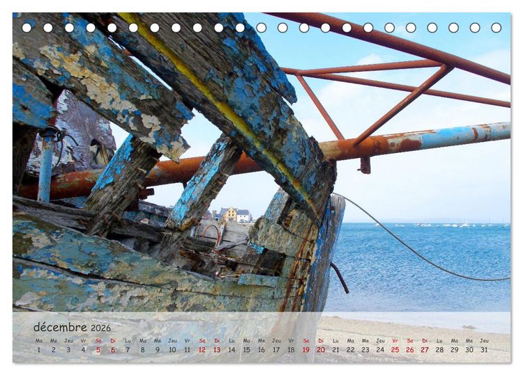 Produktbild: Bretagne Ambiance d'un cimeti&egrave;re &agrave; bateaux (Calendrier de bureau 2026 DIN A5 vertical), CALVENDO calendrier mensuel