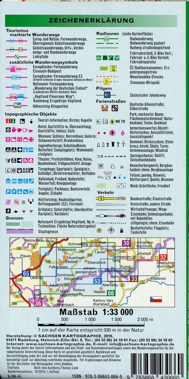 Produktbild: Ferienregion Sch&ouml;neck - Klingenthal - Eibenstock 1 : 33 000