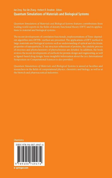 Produktbild: Quantum Simulations of Materials and Biological Systems