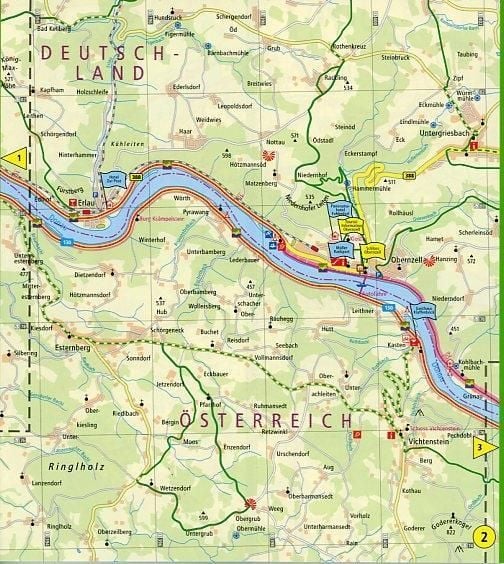 Produktbild: Publicpress Leporello Radtourenkarte Donau-Radweg 2, Passau, Wien 1:50.000