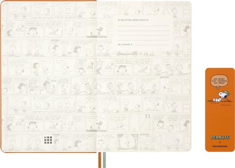 Produktbild: Moleskine 12 Monate Peanuts Snoopy Tomorrow Wochen Notizkalender 2026, L/A5, 1 Wo = 1 Seite, fester Einband, Kadmiumorange