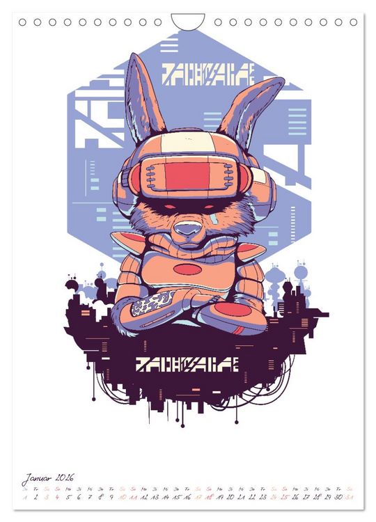 Produktbild: Cyberpunk Futuristische St&auml;dte (Wandkalender 2026 DIN A4 hoch), CALVENDO Monatskalender