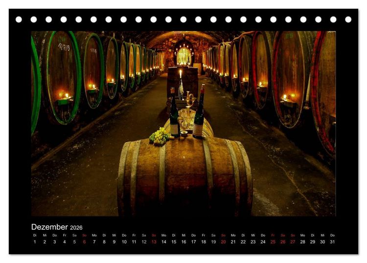 Produktbild: Wein - Reben, Wingerte und historische Weinkeller (Tischkalender 2026 DIN A5 quer), CALVENDO Monatskalender