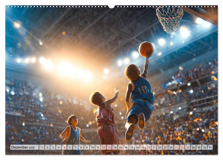 Produktbild: Basketball - Kids in Action (Wandkalender 2026 DIN A2 quer), CALVENDO Monatskalender