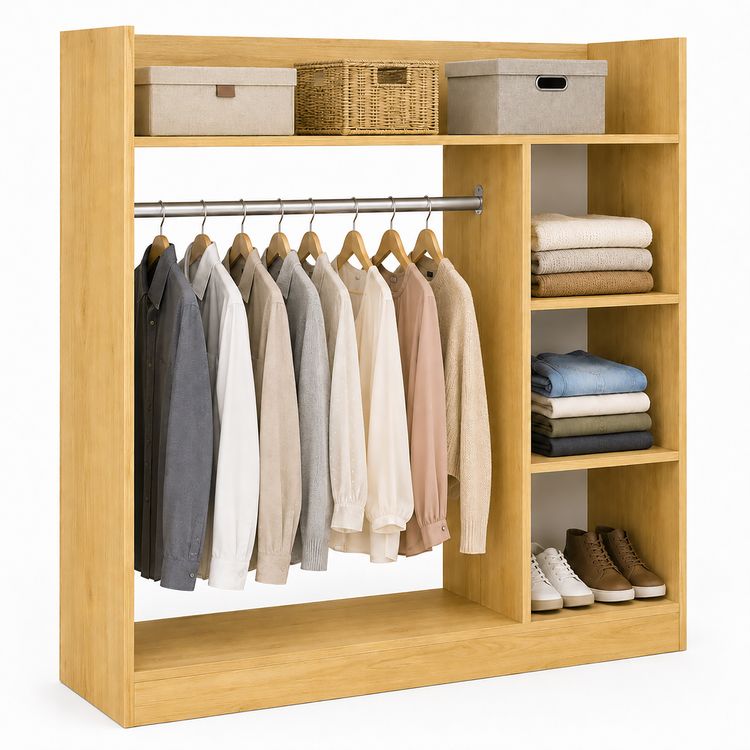 Produktbild: Holz Kleiderst&auml;nder mit Regal & Stange Palosa L