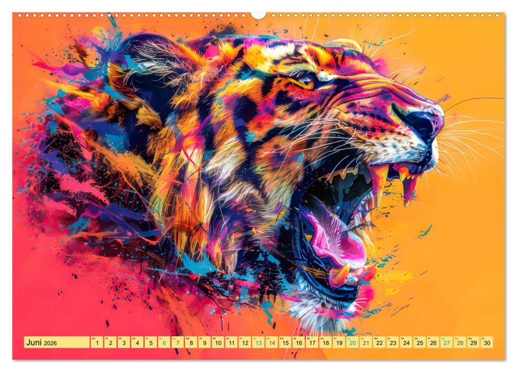 Produktbild: Tiere im Pop Art Kleid (hochwertiger Premium Wandkalender 2026 DIN A2 quer), Kunstdruck in Hochglanz