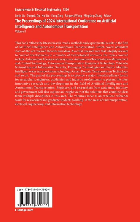 Produktbild: The Proceedings of 2024 International Conference on Artificial Intelligence and Autonomous Transportation