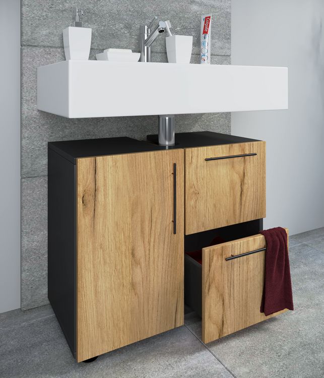 Produktbild: Holz Badm&ouml;bel Badunterschrank Flandu Schublade