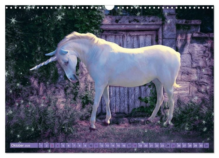 Produktbild: Einhorn Welt - vertr&auml;umte Einhornbilder (Wandkalender 2026 DIN A3 quer), CALVENDO Monatskalender
