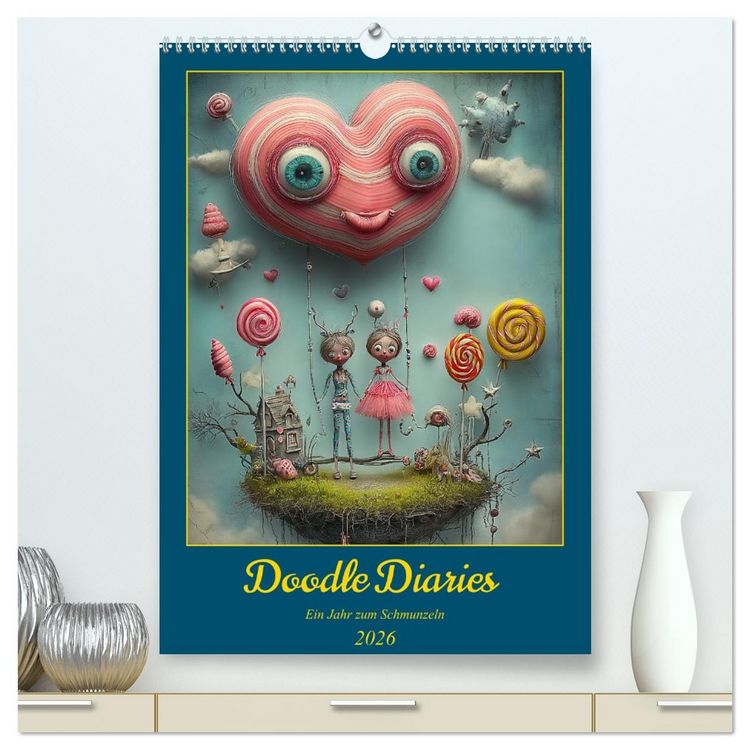 Produktbild: Doodle-Diaries - Ein Jahr zum Schmunzeln (hochwertiger Premium Wandkalender 2026 DIN A2 hoch), Kunstdruck in Hochglanz