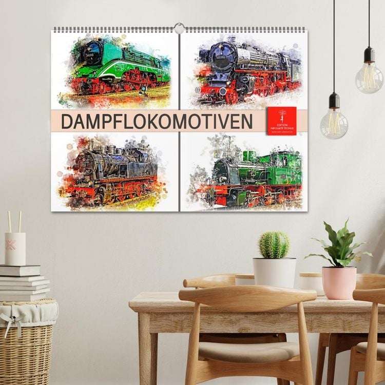 Produktbild: Beeindruckende Dampflokomotiven (Wandkalender 2026 DIN A2 quer), CALVENDO Monatskalender
