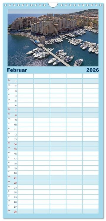 Produktbild: Familienplaner 2026 - C&ocirc;te d&rsquo;Azur - Sehnsuchtsort am Mittelmeer mit 5 Spalten (Wandkalender, 21 x 45 cm) CALVENDO
