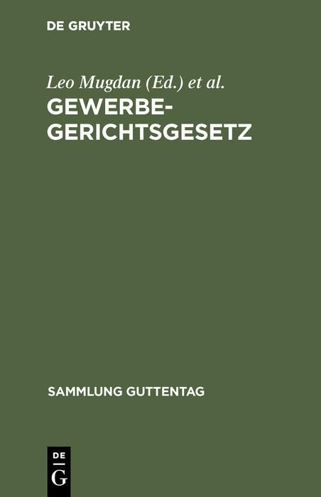 Produktbild: Gewerbegerichtsgesetz