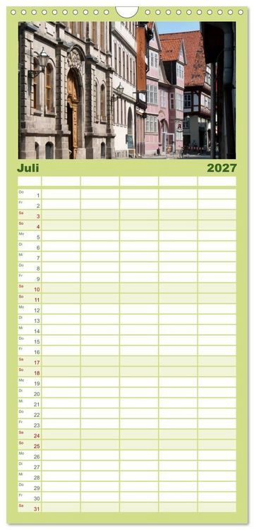 Produktbild: Familienplaner 2027 - Malerisches Quedlinburg mit 5 Spalten (Wandkalender, 21 x 45 cm) CALVENDO