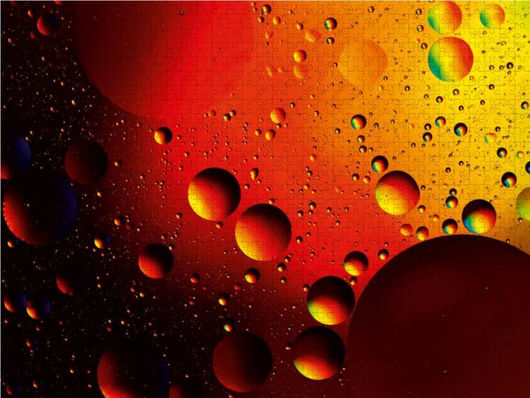 Produktbild: CALVENDO Puzzle Farbrausch mit &Ouml;l und Wasser 11 1000 Teile Lege-Gr&ouml;&szlig;e 64 x 48 cm Foto-Puzzle Bild von Veronika Rix
