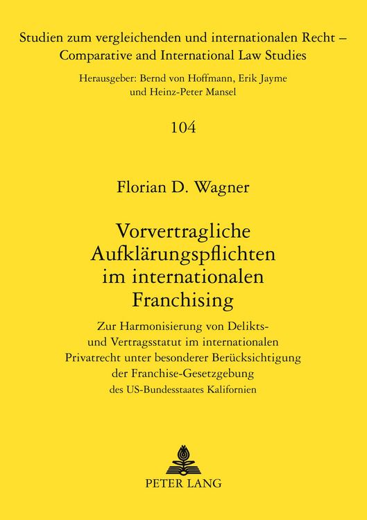 Produktbild: Vorvertragliche Aufkl&auml;rungspflichten im internationalen Franchising