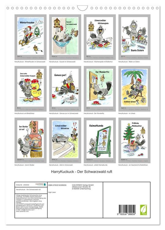 Produktbild: HarryKuckuck - Der Schwarzwald ruft (Wandkalender 2026 DIN A3 hoch), CALVENDO Monatskalender