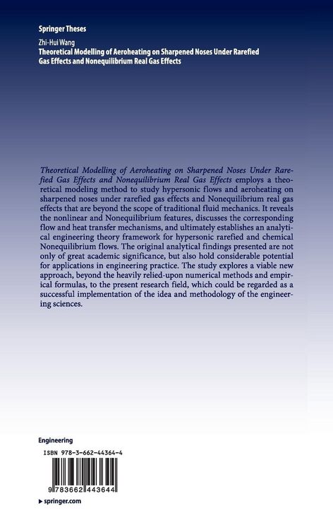Produktbild: Theoretical Modelling of Aeroheating on Sharpened Noses Under Rarefied Gas Effects and Nonequilibrium Real Gas Effects