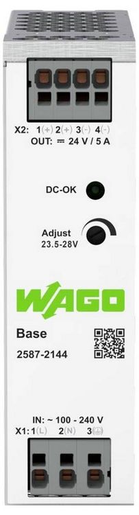 Produktbild: WAGO 2587-2144 Hutschienen-Netzteil (DIN-Rail) 24 V/DC 5 A 120 W Anzahl Ausg&auml;nge:1 x Inhalt 1 St.