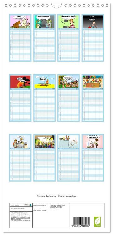 Produktbild: Familienplaner 2026 - Trumix Cartoons - Dumm gelaufen mit 5 Spalten (Wandkalender, 21 x 45 cm) CALVENDO