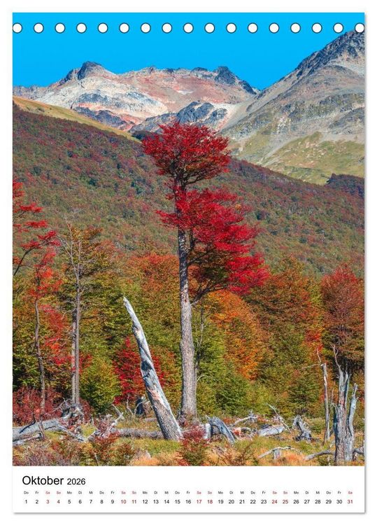 Produktbild: Patagonien, die sch&ouml;nsten Reiseziele: Wildnis am Rande der Welt (Tischkalender 2026 DIN A5 hoch), CALVENDO Monatskalender