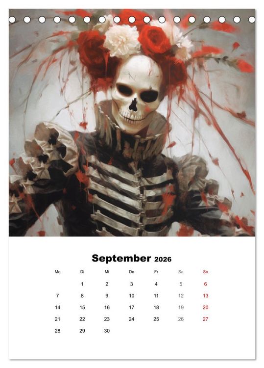 Produktbild: Gothic-Flower-Punk. D&uuml;ster-romantische Kunst (Tischkalender 2026 DIN A5 hoch), CALVENDO Monatskalender