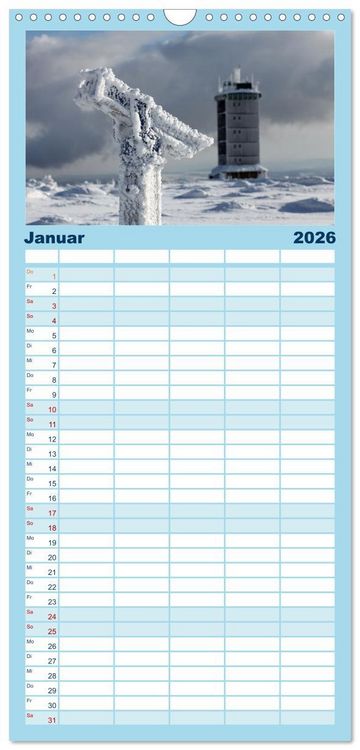 Produktbild: Familienplaner 2026 - Sagenumwobener Harz mit 5 Spalten (Wandkalender, 21 x 45 cm) CALVENDO