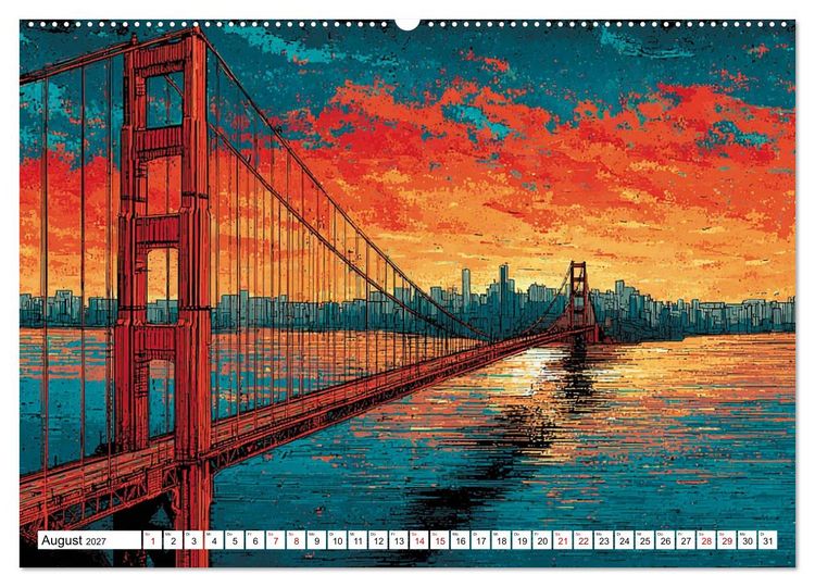 Produktbild: Die Golden Gate Bridge - Ikone am Pazifik (hochwertiger Premium Wandkalender 2027 DIN A2 quer), Kunstdruck in Hochglanz