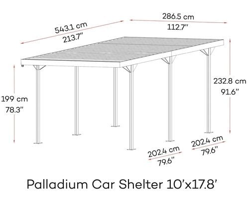 Produktbild: Metall Carport Auto Garage &Uuml;berdachung 543x 287