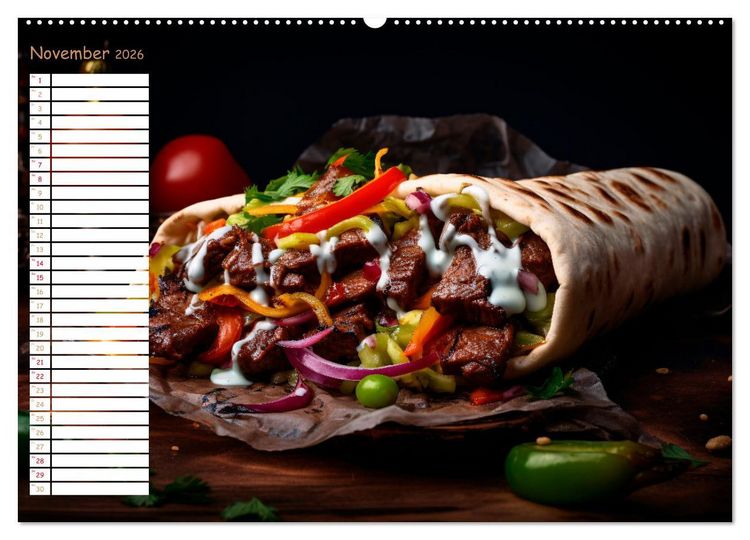 Produktbild: Fastfood &Auml;sthetik (hochwertiger Premium Wandkalender 2026 DIN A2 quer), Kunstdruck in Hochglanz