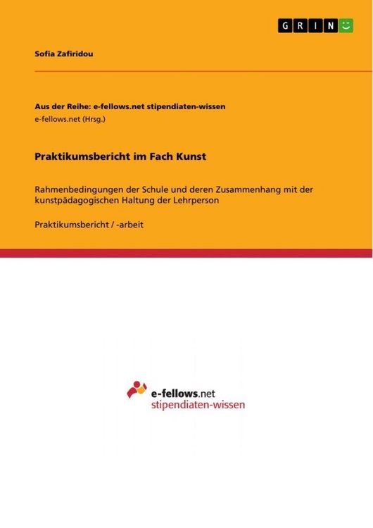 Produktbild: Praktikumsbericht im Fach Kunst