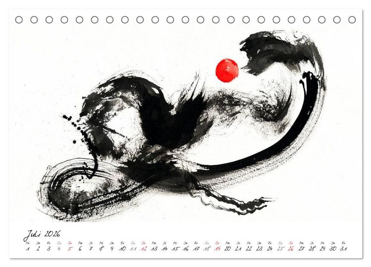 Produktbild: Asiatische Tuschmalerei (Tischkalender 2026 DIN A5 quer), CALVENDO Monatskalender