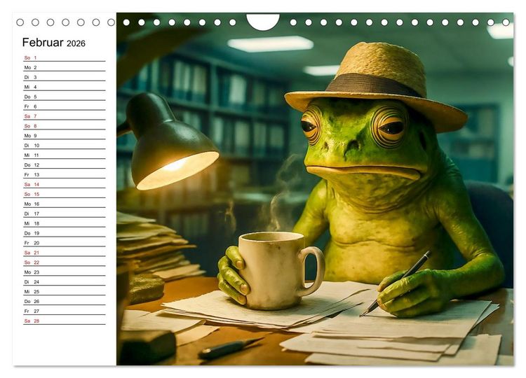 Produktbild: Frosch bei der Arbeit- Dienst nach Vorschrift (Wandkalender 2026 DIN A4 quer), CALVENDO Monatskalender