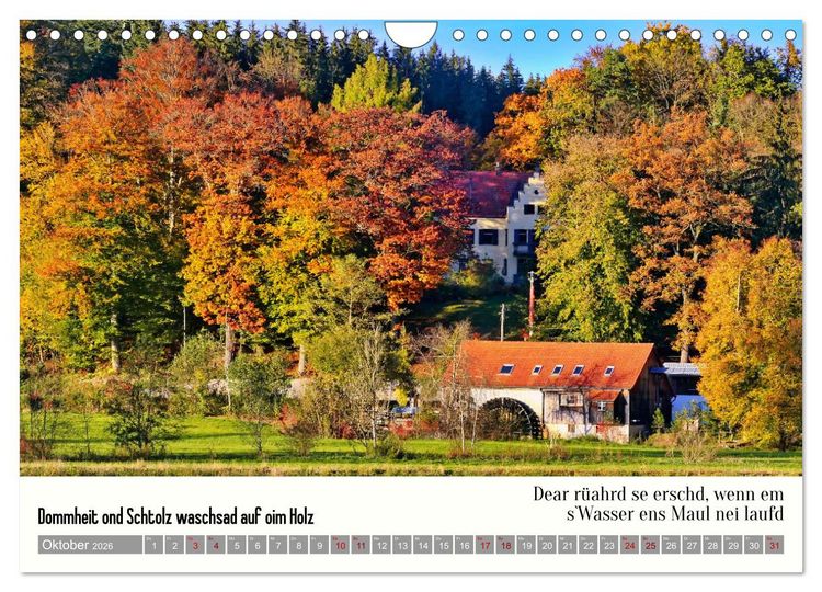 Produktbild: 03 Schw&auml;bische Sprichw&ouml;rter - D&ouml;s au no! (Wandkalender 2026 DIN A4 quer), CALVENDO Monatskalender