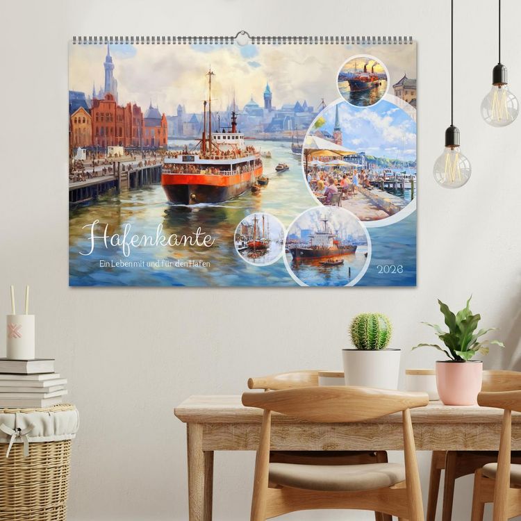 Produktbild: Hafenkante - Ein Leben mit und f&uuml;r den Hafen (Wandkalender 2026 DIN A2 quer), CALVENDO Monatskalender