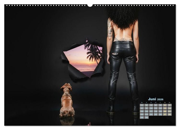 Produktbild: Starke M&auml;dels - Rauhaardackel (Wandkalender 2026 DIN A2 quer), CALVENDO Monatskalender